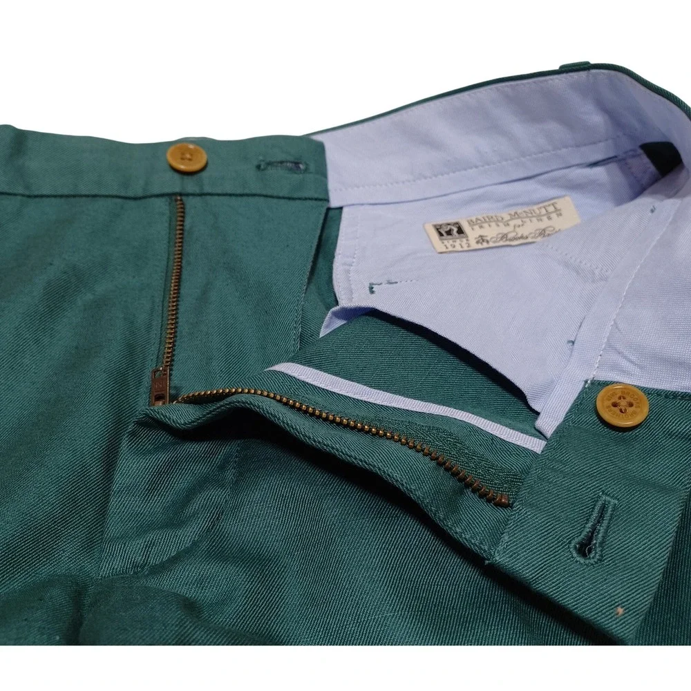 Brooks Brothers Baird McNutt Clark Linen Pants Mens 33x30 Green Preppy Coastal